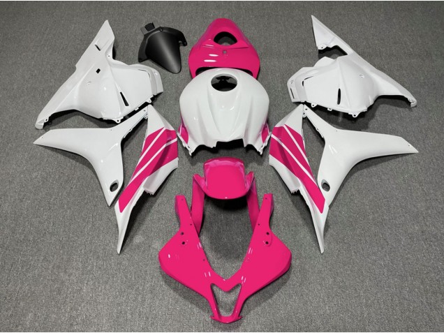 Pink and White Side Stripe 2009-2012 Honda CBR600RR Motorcycle Fairing Pink and White Side Stripe 2009-2012 Honda CBR600RR Motorcycle Fairing