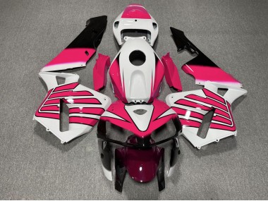 Pink and White Wings 2005-2006 Honda CBR600RR Motorcycle Fairing