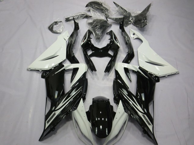 Plain Gloss Black White 2013-2018 Kawasaki ZX6R Motorcycle Fairing Plain Gloss Black White 2013-2018 Kawasaki ZX6R Motorcycle Fairing