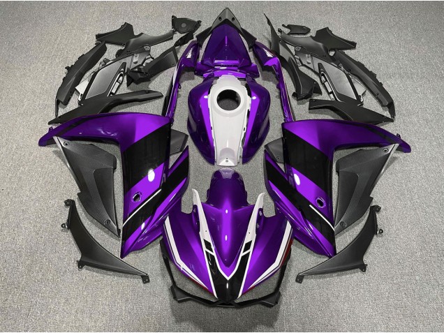 Purple Black and White 2015-2018 Yamaha R3 Motorcycle Fairing Purple Black and White 2015-2018 Yamaha R3 Motorcycle Fairing