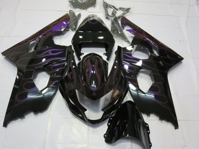 Purple Flame 2004-2005 Suzuki GSXR 600-750 Motorcycle Fairing Purple Flame 2004-2005 Suzuki GSXR 600-750 Motorcycle Fairing