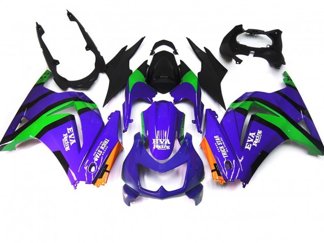 Purple Green and black 2008-2012 Kawasaki Ninja 250 Motorcycle Fairing Purple Green and black 2008-2012 Kawasaki Ninja 250 Motorcycle Fairing