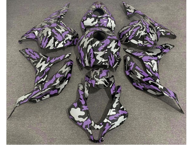 Purple and Silver Camo 2009-2012 Honda CBR600RR Motorcycle Fairing Purple and Silver Camo 2009-2012 Honda CBR600RR Motorcycle Fairing