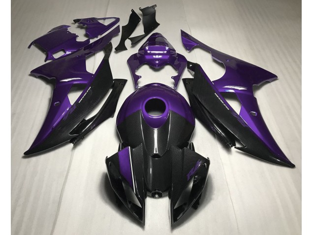Purple w Carbon Fiber Style 2008-2016 Yamaha R6 Motorcycle Fairing Purple w Carbon Fiber Style 2008-2016 Yamaha R6 Motorcycle Fairing