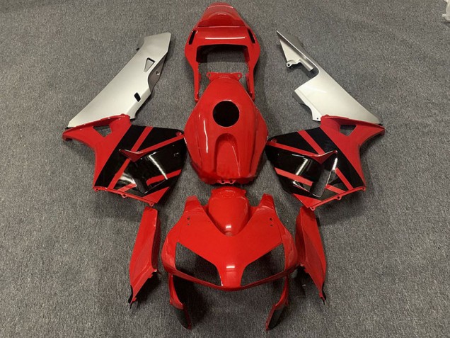 Red Black and Silver 2003-2004 Honda CBR600RR Motorcycle Fairing Red Black and Silver 2003-2004 Honda CBR600RR Motorcycle Fairing