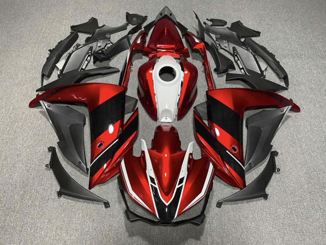 Red Black and White 2015-2018 Yamaha R3 Motorcycle Fairing Red Black and White 2015-2018 Yamaha R3 Motorcycle Fairing