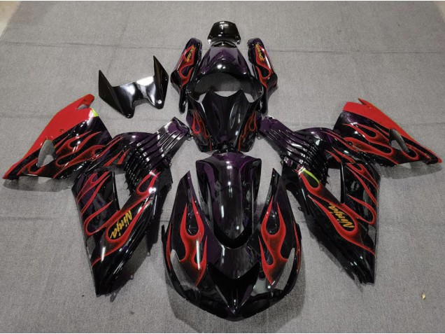 Red Flame 2006-2011 Kawasaki ZX14R Motorcycle Fairing Red Flame 2006-2011 Kawasaki ZX14R Motorcycle Fairing
