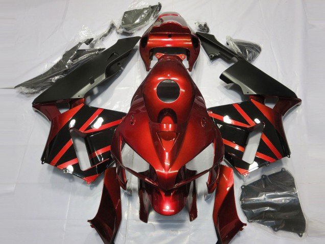 Red & Gloss Black Design 2005-2006 Honda CBR600RR Motorcycle Fairing Red & Gloss Black Design 2005-2006 Honda CBR600RR Motorcycle Fairing