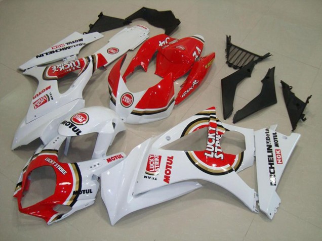 Red Lucky Strike 2007-2008 Suzuki GSXR 1000 Motorcycle Fairing Red Lucky Strike 2007-2008 Suzuki GSXR 1000 Motorcycle Fairing