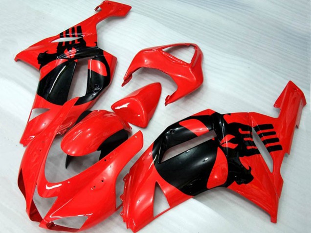 Red Skull 2007-2008 Kawasaki ZX6R Motorcycle Fairing Red Skull 2007-2008 Kawasaki ZX6R Motorcycle Fairing