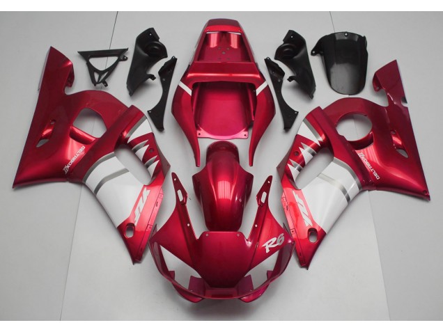 Red & White 1998-2002 Yamaha R6 Motorcycle Fairing Red & White 1998-2002 Yamaha R6 Motorcycle Fairing