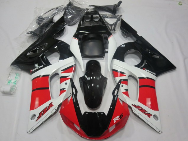 Red White Design 1998-2002 Yamaha R6 Motorcycle Fairing Red White Design 1998-2002 Yamaha R6 Motorcycle Fairing