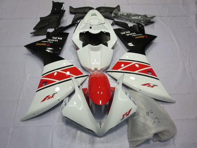 Red White and Black 2012-2014 Yamaha R1 Motorcycle Fairing Red White and Black 2012-2014 Yamaha R1 Motorcycle Fairing