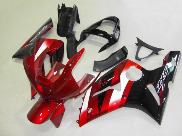 Red and Black 2003-2004 Kawasaki ZX6R Motorcycle Fairing Red and Black 2003-2004 Kawasaki ZX6R Motorcycle Fairing