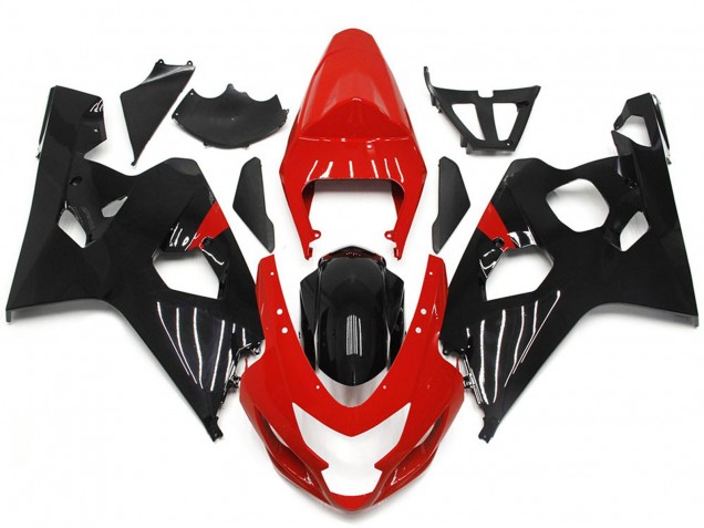 Red and Gloss Black Style 2004-2005 Suzuki GSXR 600-750 Motorcycle Fairing Red and Gloss Black Style 2004-2005 Suzuki GSXR 600-750 Motorcycle Fairing