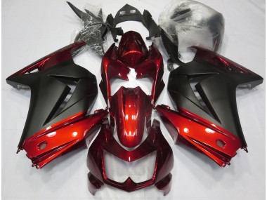 Red and Matte Black 2008-2012 Kawasaki Ninja 250 Motorcycle Fairing