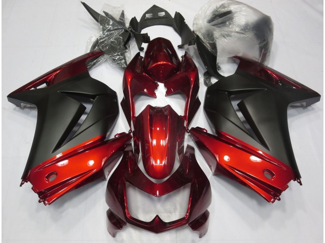 Red and Matte Black 2008-2012 Kawasaki Ninja 250 Motorcycle Fairing Red and Matte Black 2008-2012 Kawasaki Ninja 250 Motorcycle Fairing
