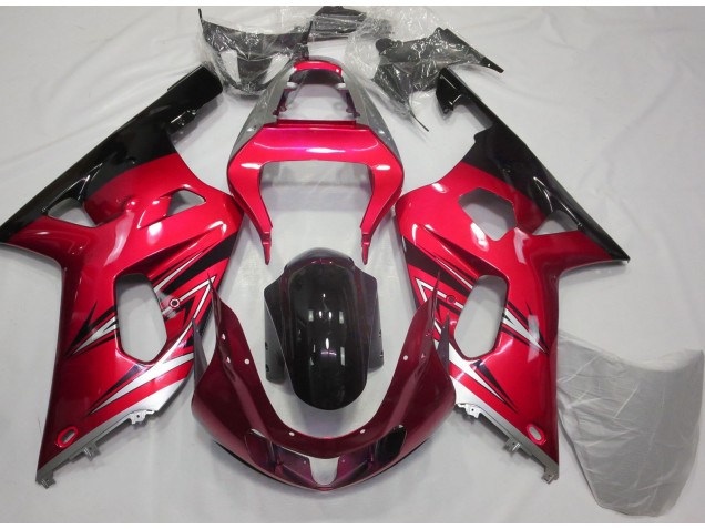 Red and Silver 2001-2003 Suzuki GSXR 600-750 Motorcycle Fairing Red and Silver 2001-2003 Suzuki GSXR 600-750 Motorcycle Fairing