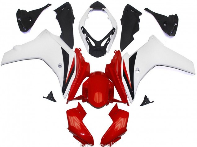 Red and White Gloss 2011-2012 Honda CBR600F Motorcycle Fairing Red and White Gloss 2011-2012 Honda CBR600F Motorcycle Fairing