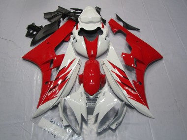 Red and White Style 2006-2007 Yamaha R6 Motorcycle Fairing