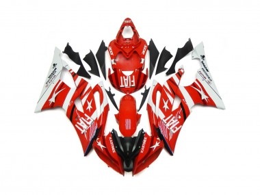 Red and White with Stars 2008-2016 Yamaha R6 Motorcycle Fairing