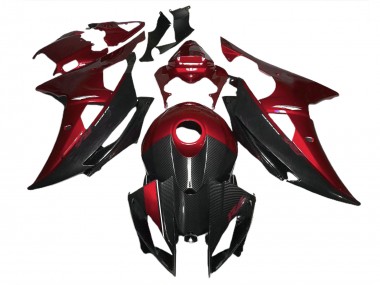 Red w Carbon Fiber Style 2008-2016 Yamaha R6 Motorcycle Fairing
