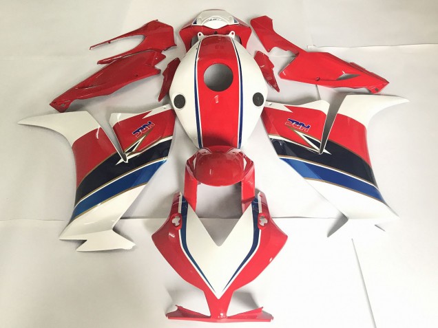 Red with White / Blue 2012-2016 Honda CBR1000RR Motorcycle Fairing Red with White / Blue 2012-2016 Honda CBR1000RR Motorcycle Fairing