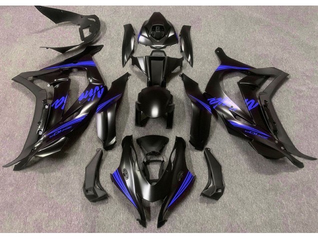 Satin Black & Blue 2016-2019 Kawasaki ZX10R Motorcycle Fairing Satin Black & Blue 2016-2019 Kawasaki ZX10R Motorcycle Fairing