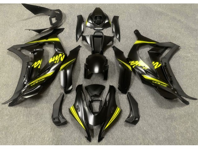 Satin Black & Yellow 2016-2019 Kawasaki ZX10R Motorcycle Fairing Satin Black & Yellow 2016-2019 Kawasaki ZX10R Motorcycle Fairing