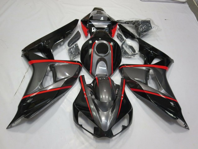 Silver Black Red Pin Stripe 2006-2007 Honda CBR1000RR Motorcycle Fairing Silver Black Red Pin Stripe 2006-2007 Honda CBR1000RR Motorcycle Fairing