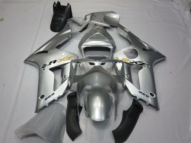 Silver OEM Style 2003-2004 Kawasaki ZX6R Motorcycle Fairing Silver OEM Style 2003-2004 Kawasaki ZX6R Motorcycle Fairing