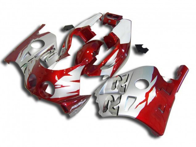Silver Red and White 1990-1998 Honda CBR250RR Motorcycle Fairing Silver Red and White 1990-1998 Honda CBR250RR Motorcycle Fairing