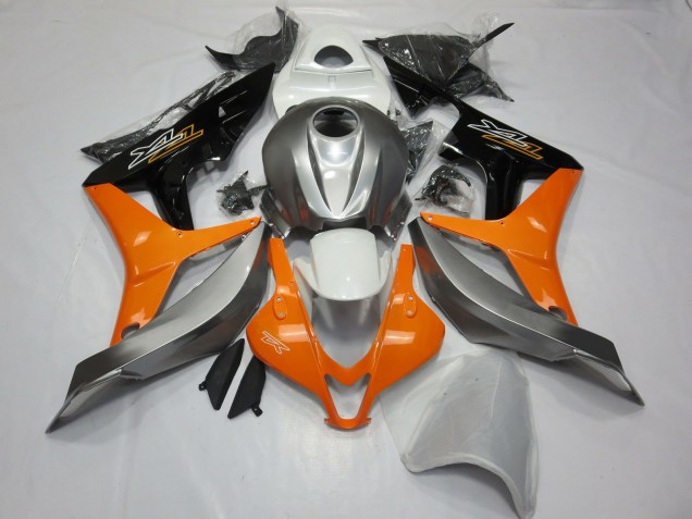 Silver White and Orange 2007-2008 Honda CBR600RR Motorcycle Fairing Silver White and Orange 2007-2008 Honda CBR600RR Motorcycle Fairing