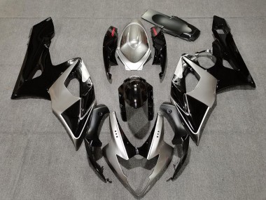 Silver and Black 2005-2006 Suzuki GSXR 1000 Motorcycle Fairing