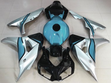 Silver and Light Blue Custom 2006-2007 Honda CBR1000RR Motorcycle Fairing