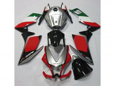 Silver and Red 2012-2015 Aprilia RS4 125 Motorcycle Fairing