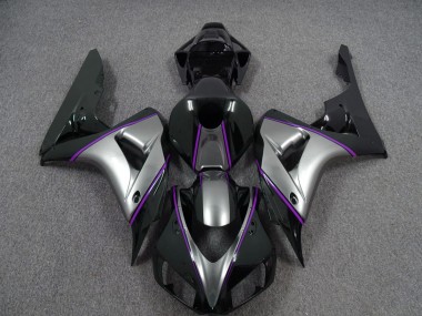 Silver with Dark Purple Pin Stripe 2006-2007 Honda CBR1000RR Motorcycle Fairing