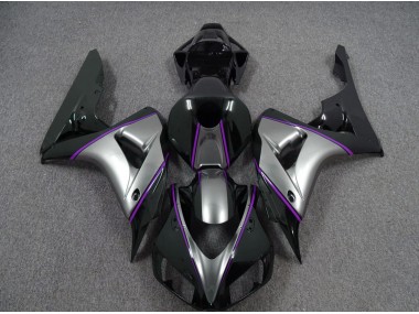 Silver with Dark Purple Pin Stripe 2006-2007 Honda CBR1000RR Motorcycle Fairing