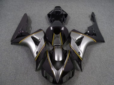 Silver with Yellow Pin Stripe 2006-2007 Honda CBR1000RR Motorcycle Fairing