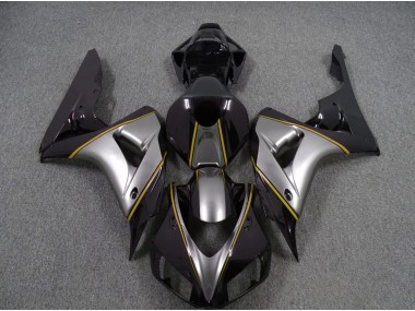 Silver with Yellow Pin Stripe 2006-2007 Honda CBR1000RR Motorcycle Fairing