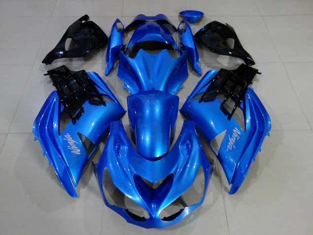 Vibrant Blue & Gloss Black 2012-2021 Kawasaki ZX14R Motorcycle Fairing Vibrant Blue & Gloss Black 2012-2021 Kawasaki ZX14R Motorcycle Fairing