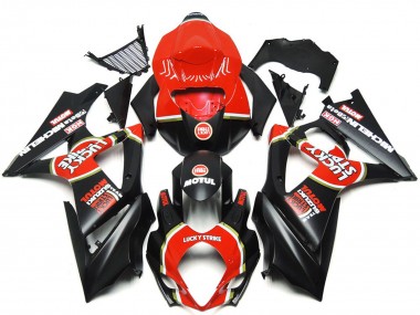 Vibrant Matte Black Custom Lucky Strike 2007-2008 Suzuki GSXR 1000 Motorcycle Fairing