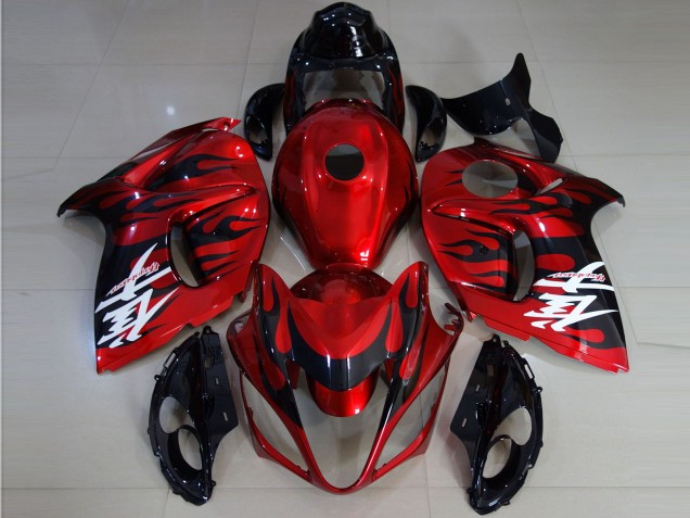 Vibrant Red & Flame 2008-2020 Suzuki GSXR 1300 Hayabusa Motorcycle Fairing Vibrant Red & Flame 2008-2020 Suzuki GSXR 1300 Hayabusa Motorcycle Fairing