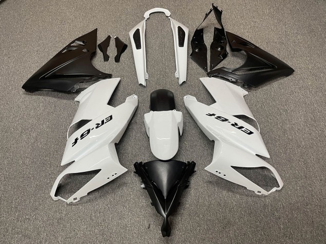 White Black Logo 2009-2011 Kawasaki Ninja 650R Motorcycle Fairing White Black Logo 2009-2011 Kawasaki Ninja 650R Motorcycle Fairing