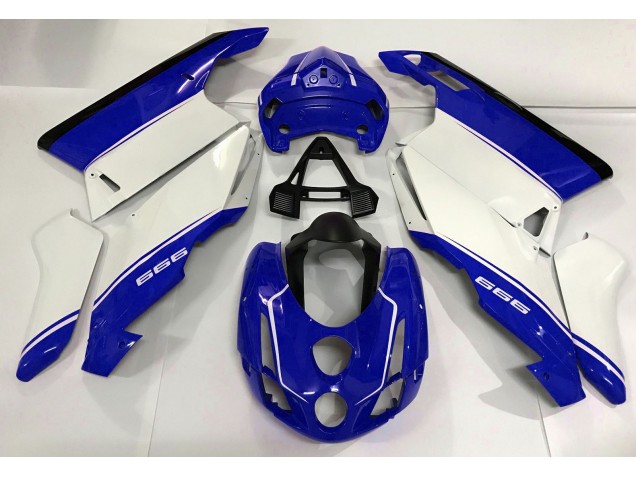 White Blue and Black 2003-2004 Ducati Ducati 749 999 Motorcycle Fairing White Blue and Black 2003-2004 Ducati Ducati 749 999 Motorcycle Fairing