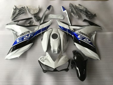 White Blue and Black 2015-2018 Yamaha R3 Motorcycle Fairing