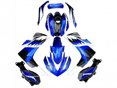 White Blue and Black Shark 2015-2018 Yamaha R3 Motorcycle Fairing