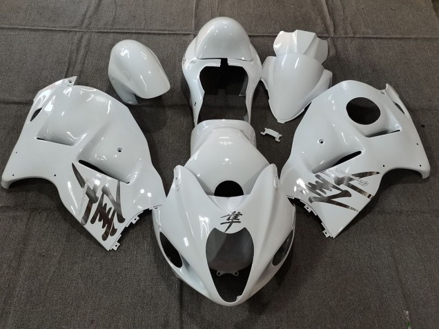 White Gloss OEM Style with Silver Decals 1997-2007 Suzuki GSXR 1300 Hayabusa Motorcycle Fairing White Gloss OEM Style with Silver Decals 1997-2007 Suzuki GSXR 1300 Hayabusa Motorcycle Fairing