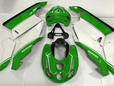 White Green and Black 2003-2004 Ducati Ducati 749 999 Motorcycle Fairing
