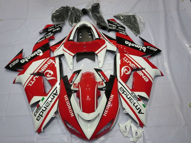 White Red 2006-2007 Kawasaki ZX10R Motorcycle Fairing White Red 2006-2007 Kawasaki ZX10R Motorcycle Fairing